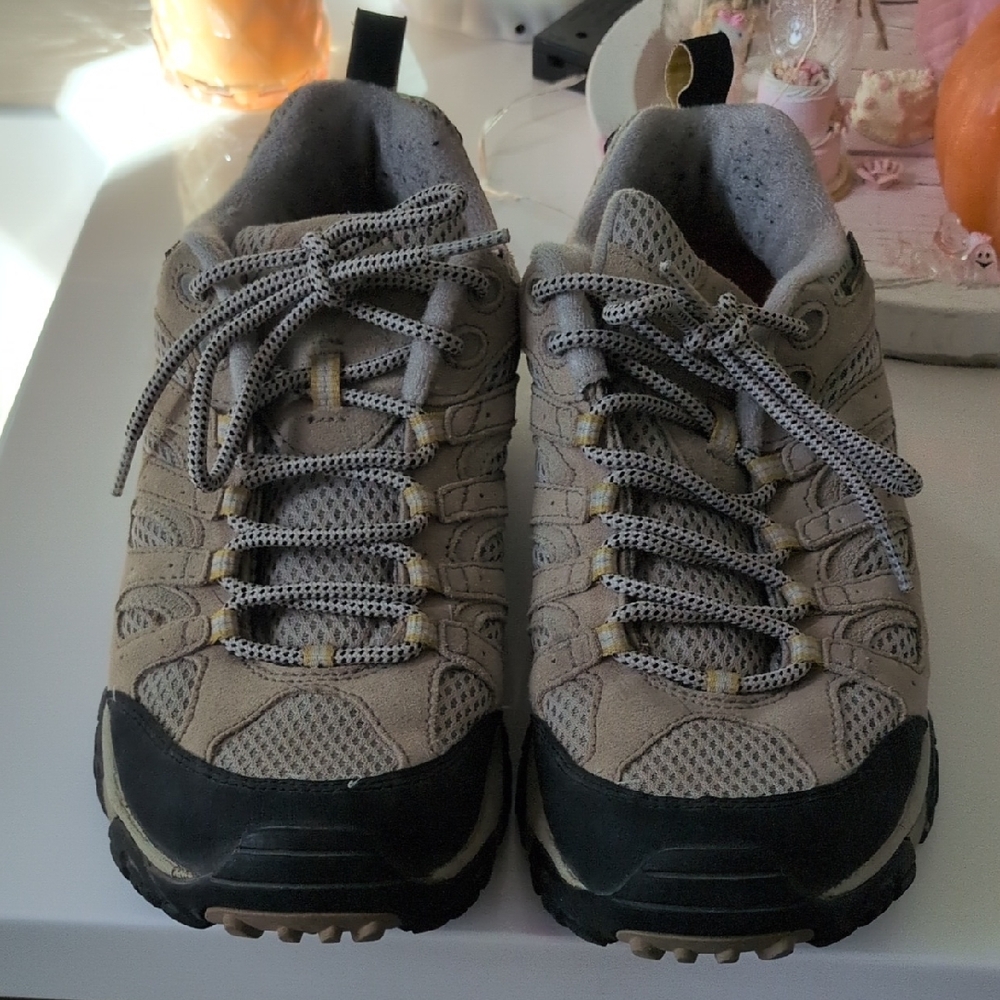 Merrell Beige Gray Black Women's Athletic Hiking Shoes